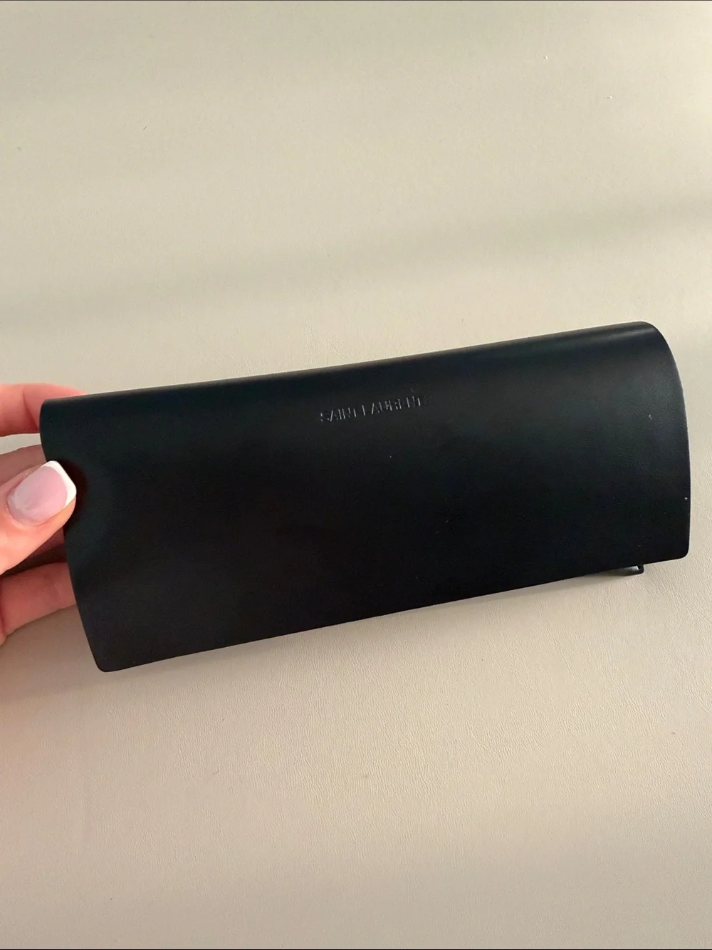 Saint Laurent Black Leather Eyewear Case